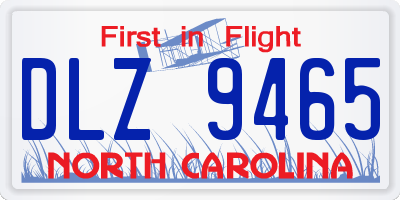 NC license plate DLZ9465