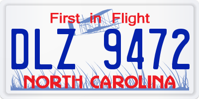 NC license plate DLZ9472