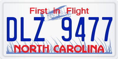 NC license plate DLZ9477