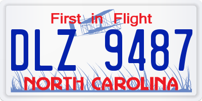 NC license plate DLZ9487