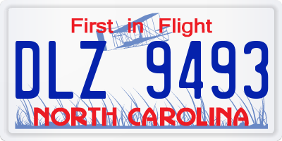NC license plate DLZ9493