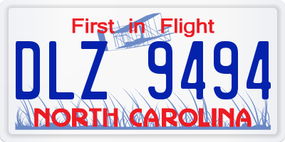 NC license plate DLZ9494