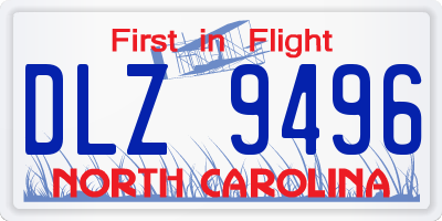 NC license plate DLZ9496