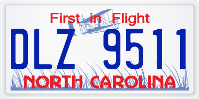 NC license plate DLZ9511