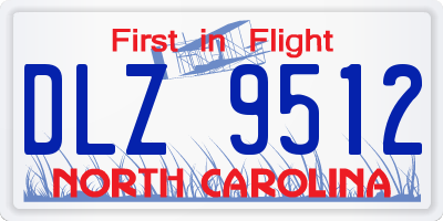 NC license plate DLZ9512