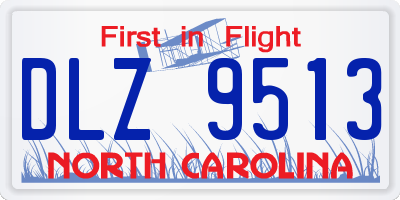 NC license plate DLZ9513