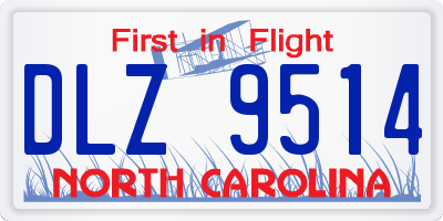 NC license plate DLZ9514