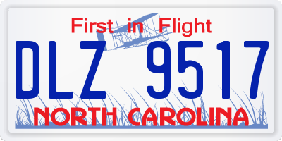 NC license plate DLZ9517