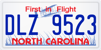 NC license plate DLZ9523