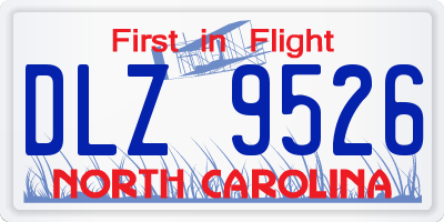 NC license plate DLZ9526