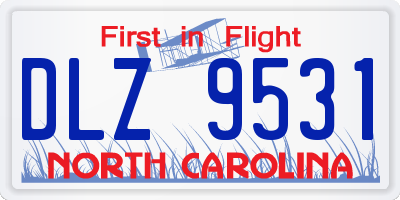 NC license plate DLZ9531