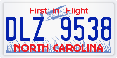 NC license plate DLZ9538