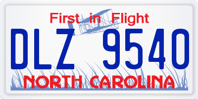 NC license plate DLZ9540