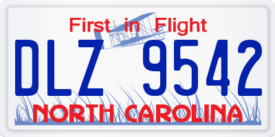 NC license plate DLZ9542