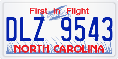NC license plate DLZ9543