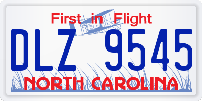 NC license plate DLZ9545