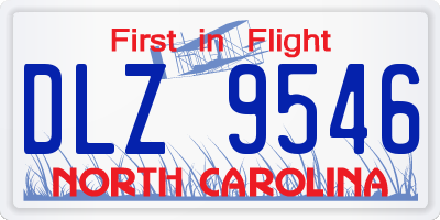 NC license plate DLZ9546