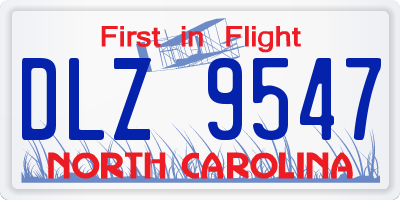 NC license plate DLZ9547