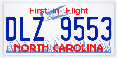 NC license plate DLZ9553