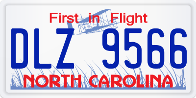 NC license plate DLZ9566