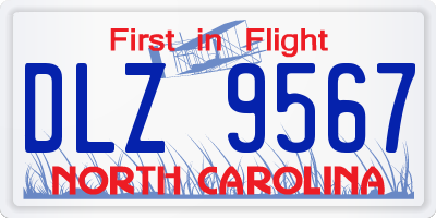 NC license plate DLZ9567