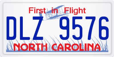 NC license plate DLZ9576