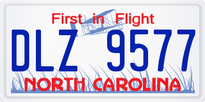NC license plate DLZ9577
