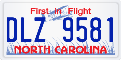 NC license plate DLZ9581