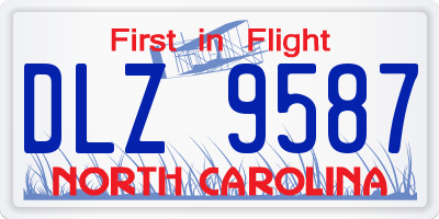 NC license plate DLZ9587