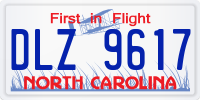 NC license plate DLZ9617