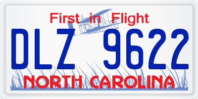NC license plate DLZ9622