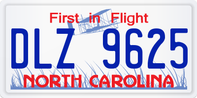 NC license plate DLZ9625