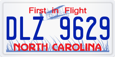 NC license plate DLZ9629