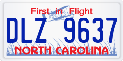 NC license plate DLZ9637