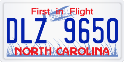 NC license plate DLZ9650