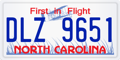 NC license plate DLZ9651