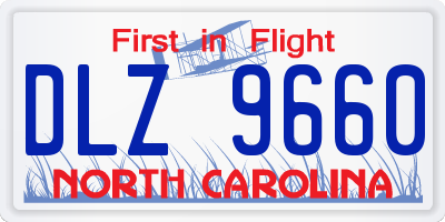 NC license plate DLZ9660
