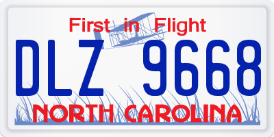 NC license plate DLZ9668