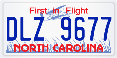 NC license plate DLZ9677