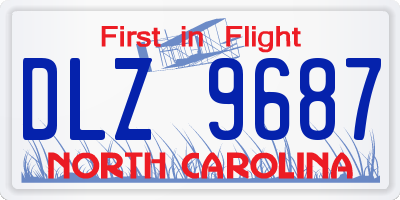NC license plate DLZ9687