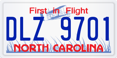 NC license plate DLZ9701
