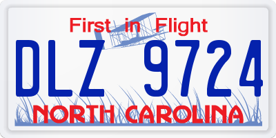 NC license plate DLZ9724