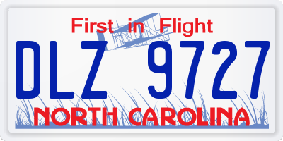 NC license plate DLZ9727