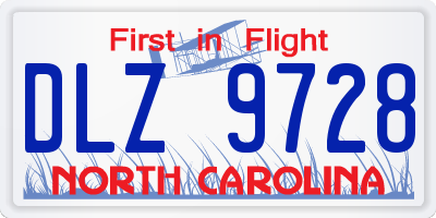 NC license plate DLZ9728