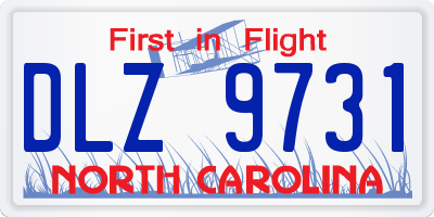 NC license plate DLZ9731