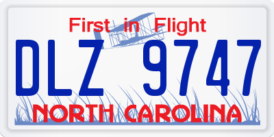 NC license plate DLZ9747