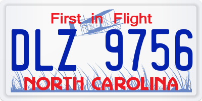 NC license plate DLZ9756