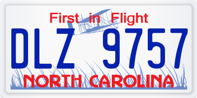 NC license plate DLZ9757