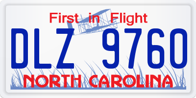 NC license plate DLZ9760