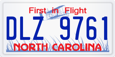 NC license plate DLZ9761